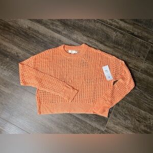 Spiritual Gangster Small Melanie Cropped Sweater Melon Orange